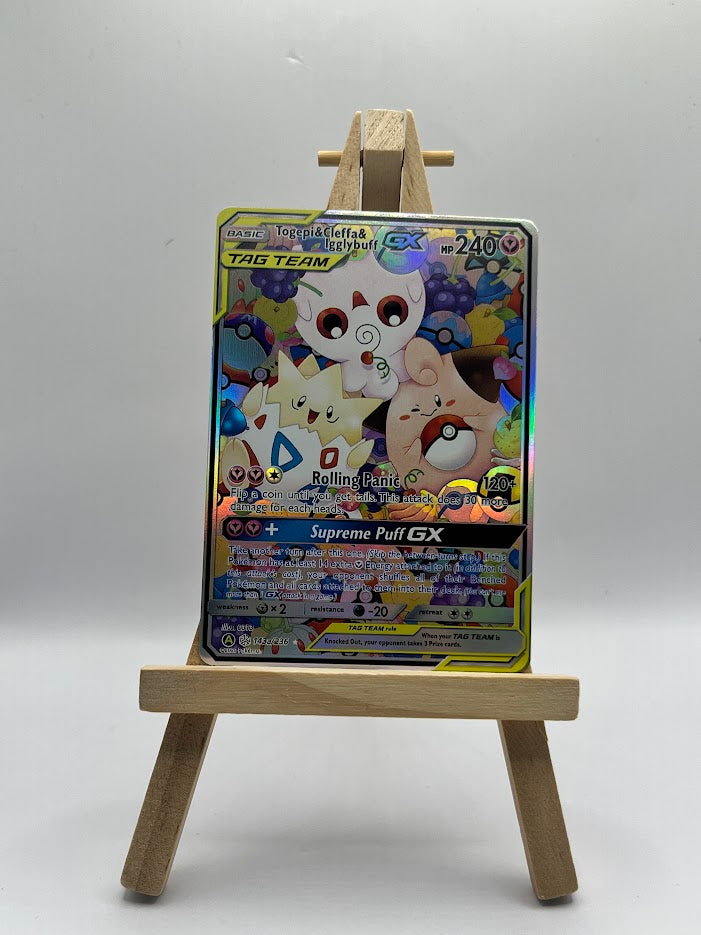cleffa full art pokemon card Togepi & Cleffa & Igglybuff GX - 143a/236