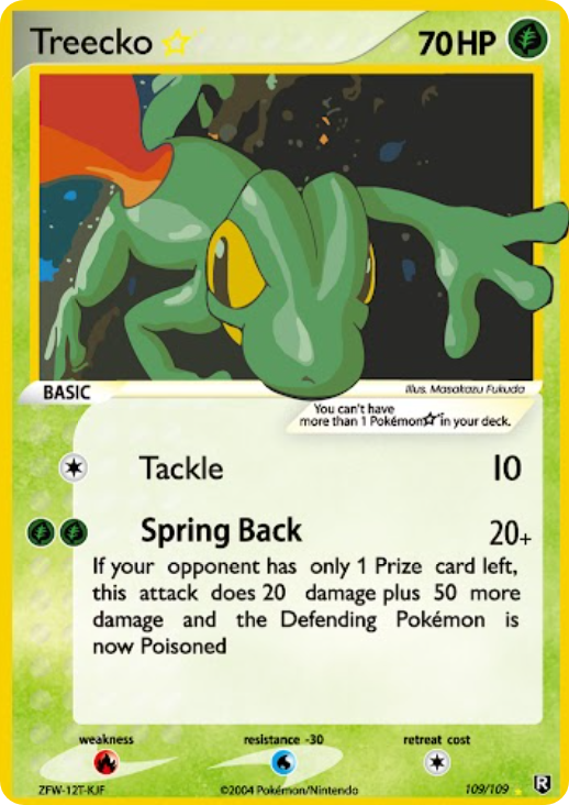 shiny treecko pokemon card Pokemon Hoshikaabii s Shiny Treecko