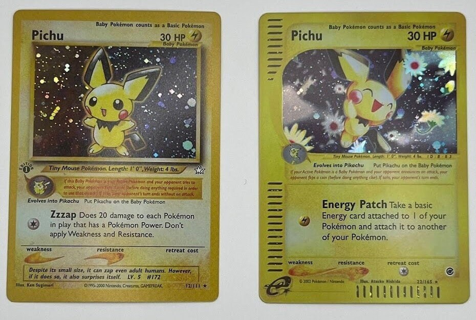Pichu Reprint Bundle Lot of 2 - Neo Genesis & Expedition