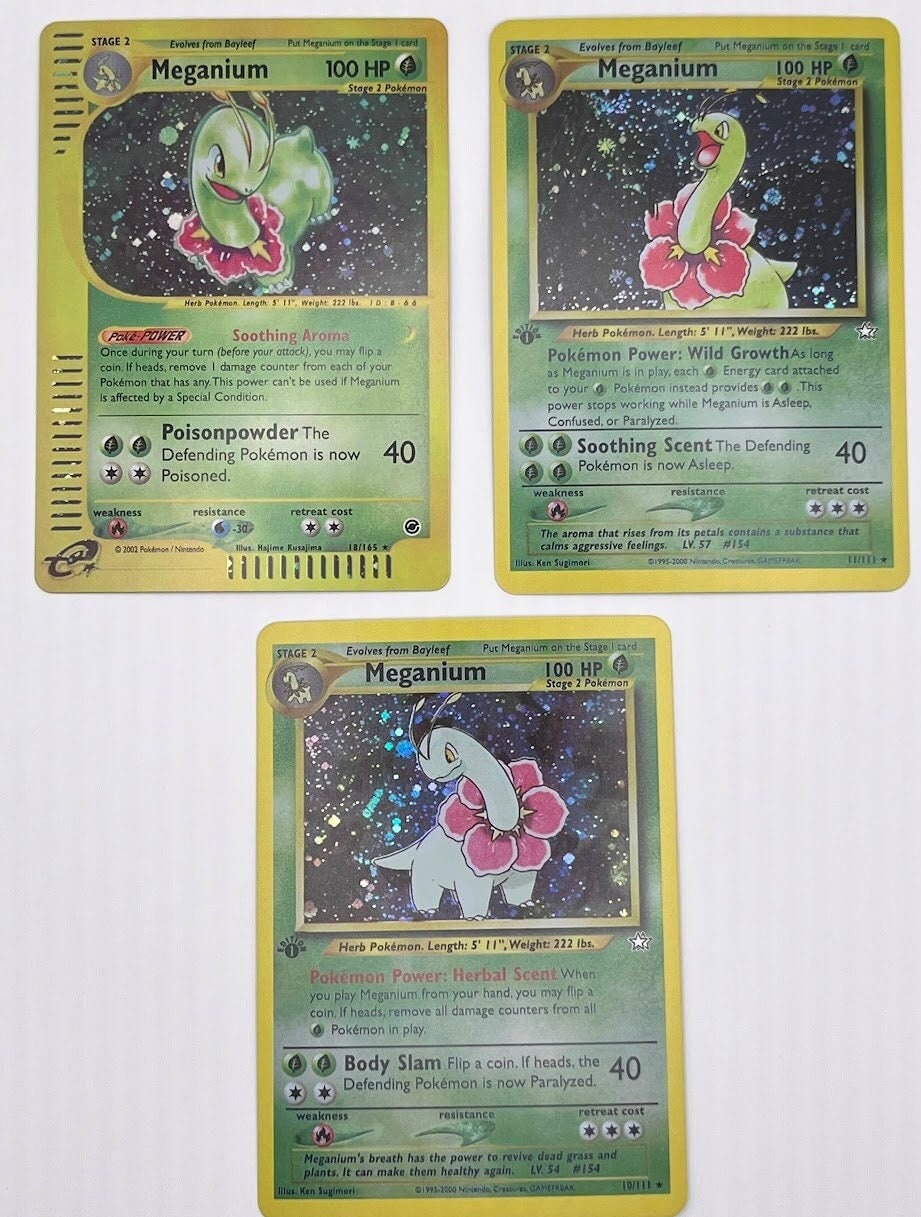 Meganium Reprint Bundle Lot of 3 - Neo Genesis and Expedition