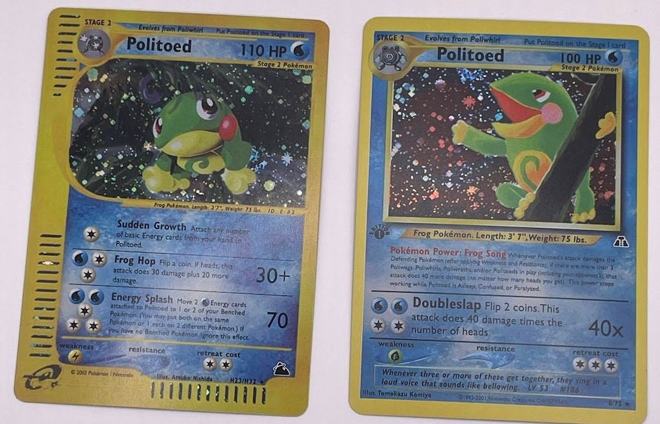 Politoed Reprint Bundle Lot of 2 - Neo Discovery & Skyridge