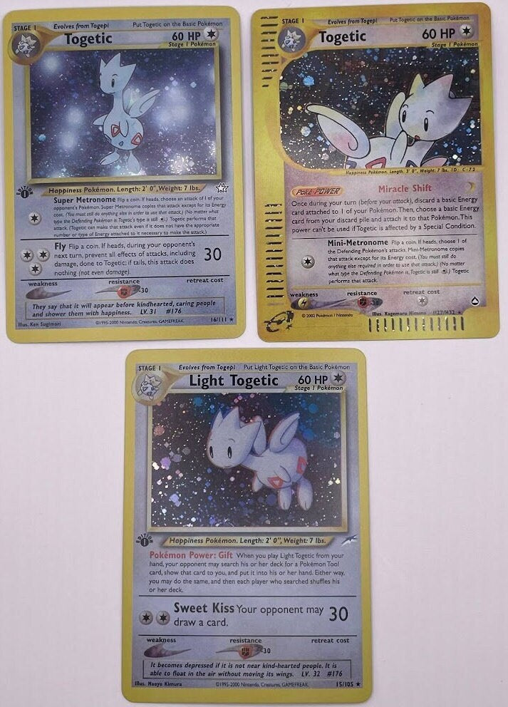 Togetic Reprint Bundle Lot of 3 - Neo Destiny, Neo Genesis and Aquapolis
