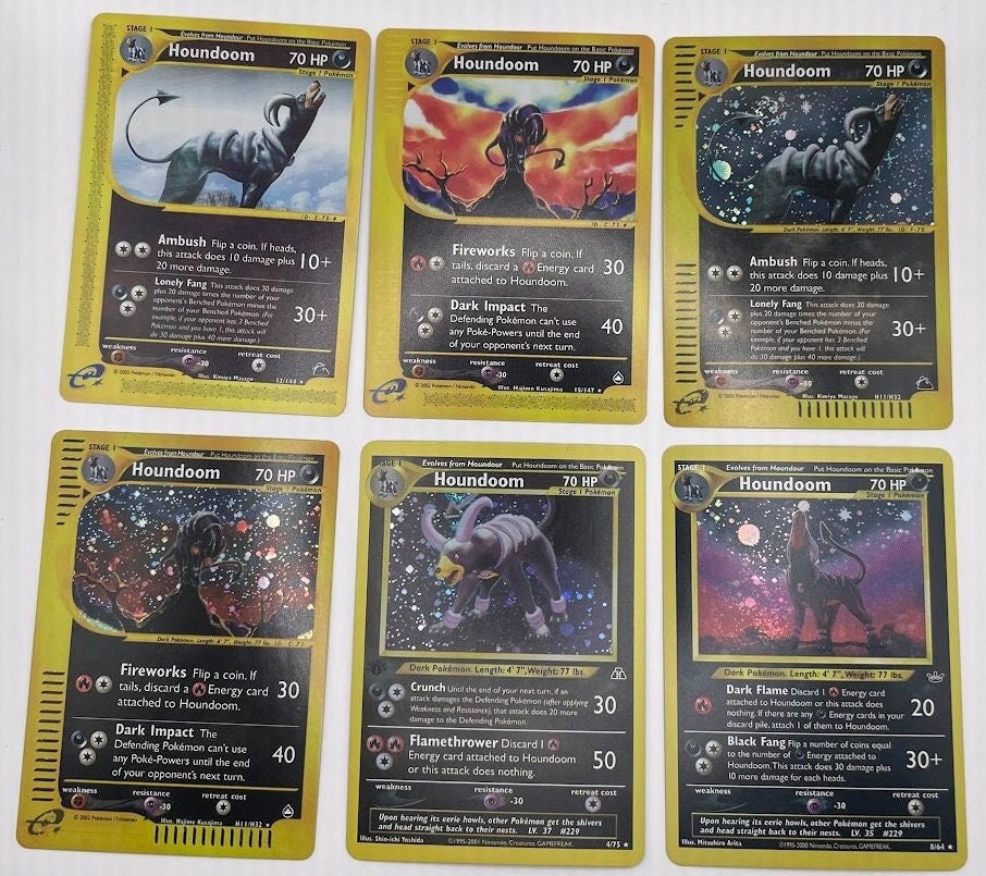 Houndoom Reprint Bundle Lot of 7 - Aquapolis, Skyridge, Neo Revelation, Neo Destiny and Neo Discovery