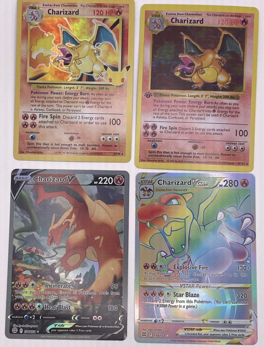 Charizard Reprint Bundle Lot of 22 - Gym Challenge, SWSH, Neo Destiny, Evolution, Brilliant Stars, Moon & Sun, Team Rocket and much!!!!!!!