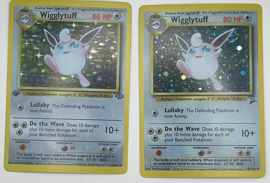 Wigglytuff Reprint Bundle Lot of 2 - Fossil and Base Set 2