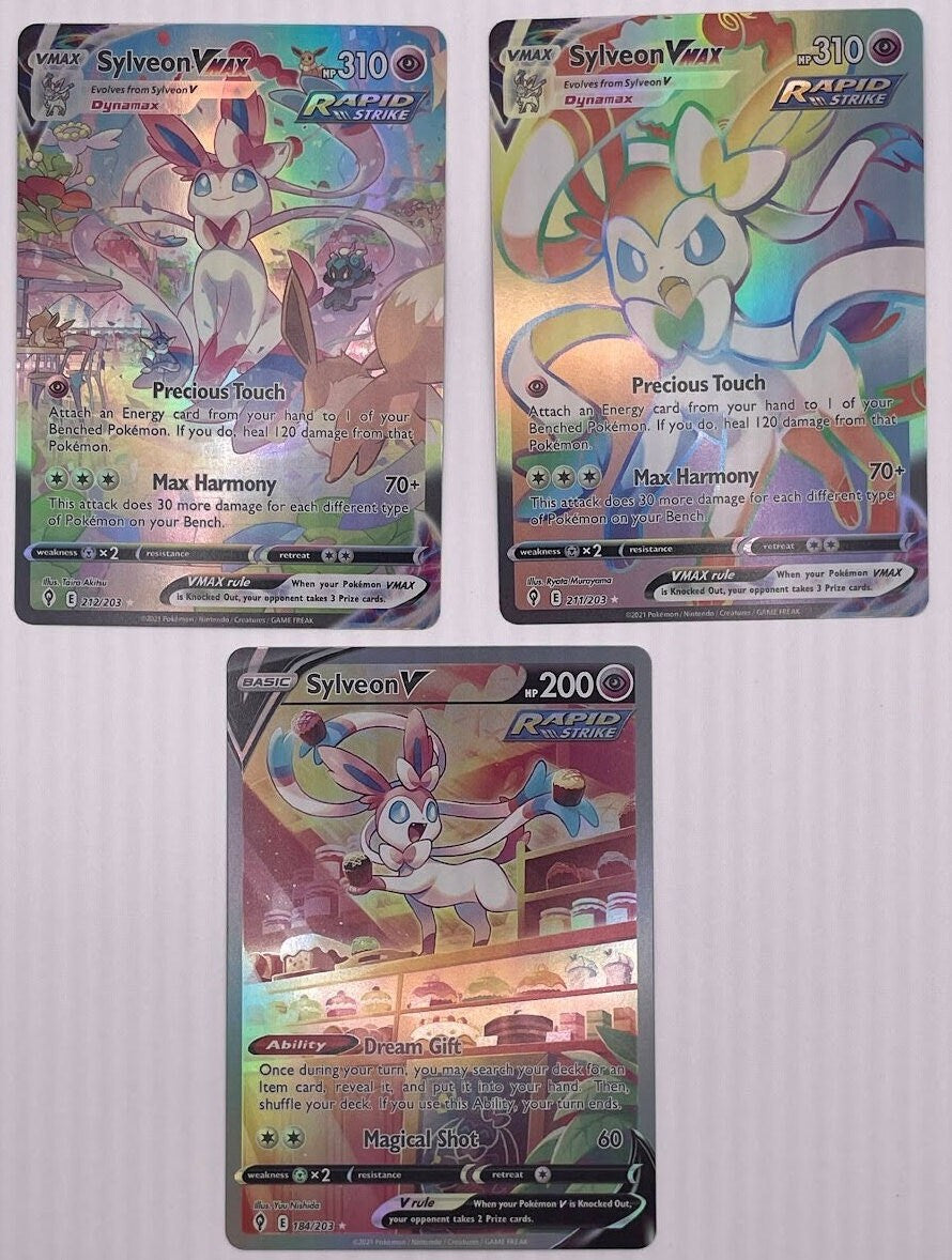 Sylveon Reprint Bundle Lot of 3 - Evolving Skies & Rapid Strike