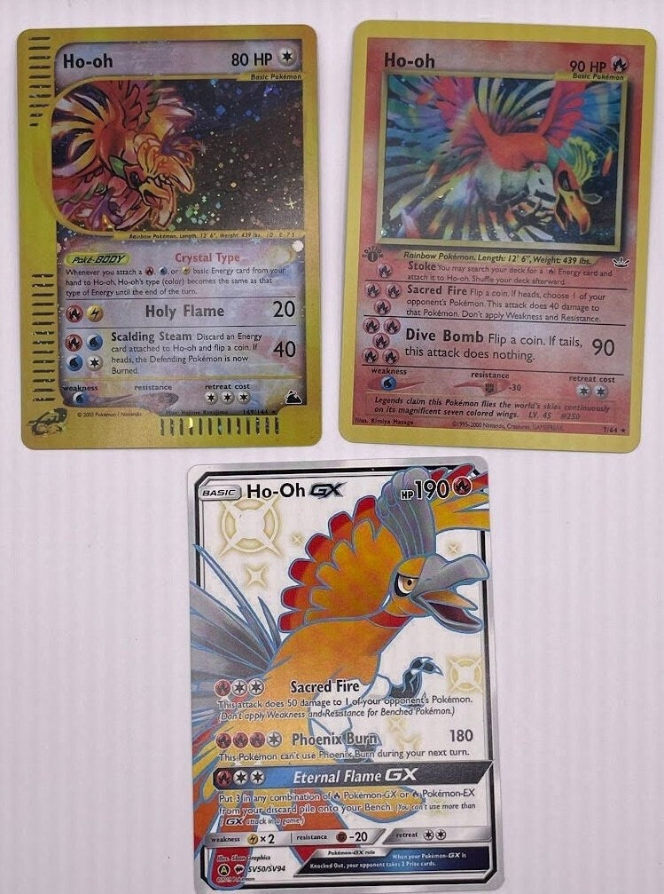 Ho-oh Reprint Bundle Lot of 3 - Neo Revelation, Skyridge and Sun and Moon