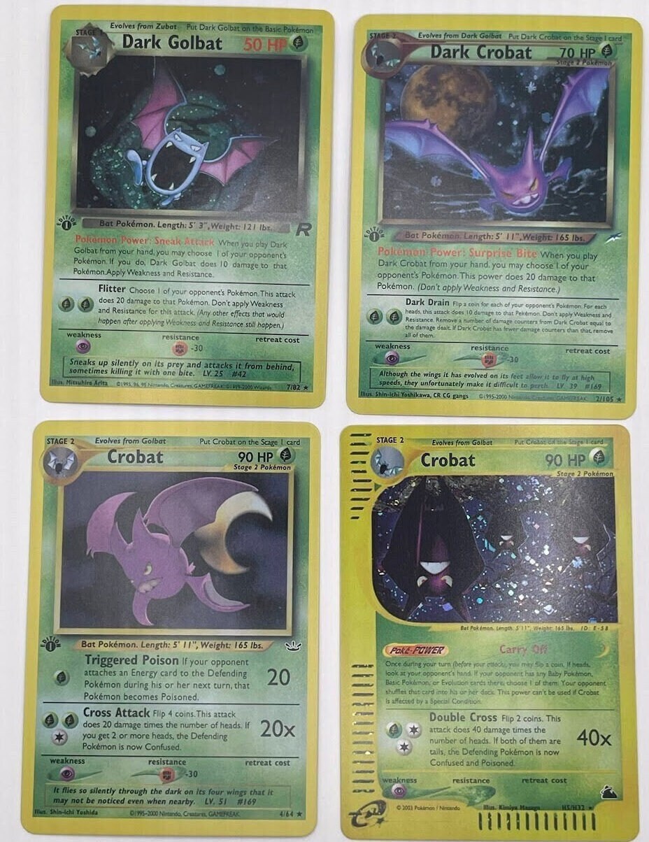 Golbat Reprint Bundle Lot of 4 - Team Rocket, Neo Destiny, Neo Revelation and Skyridge