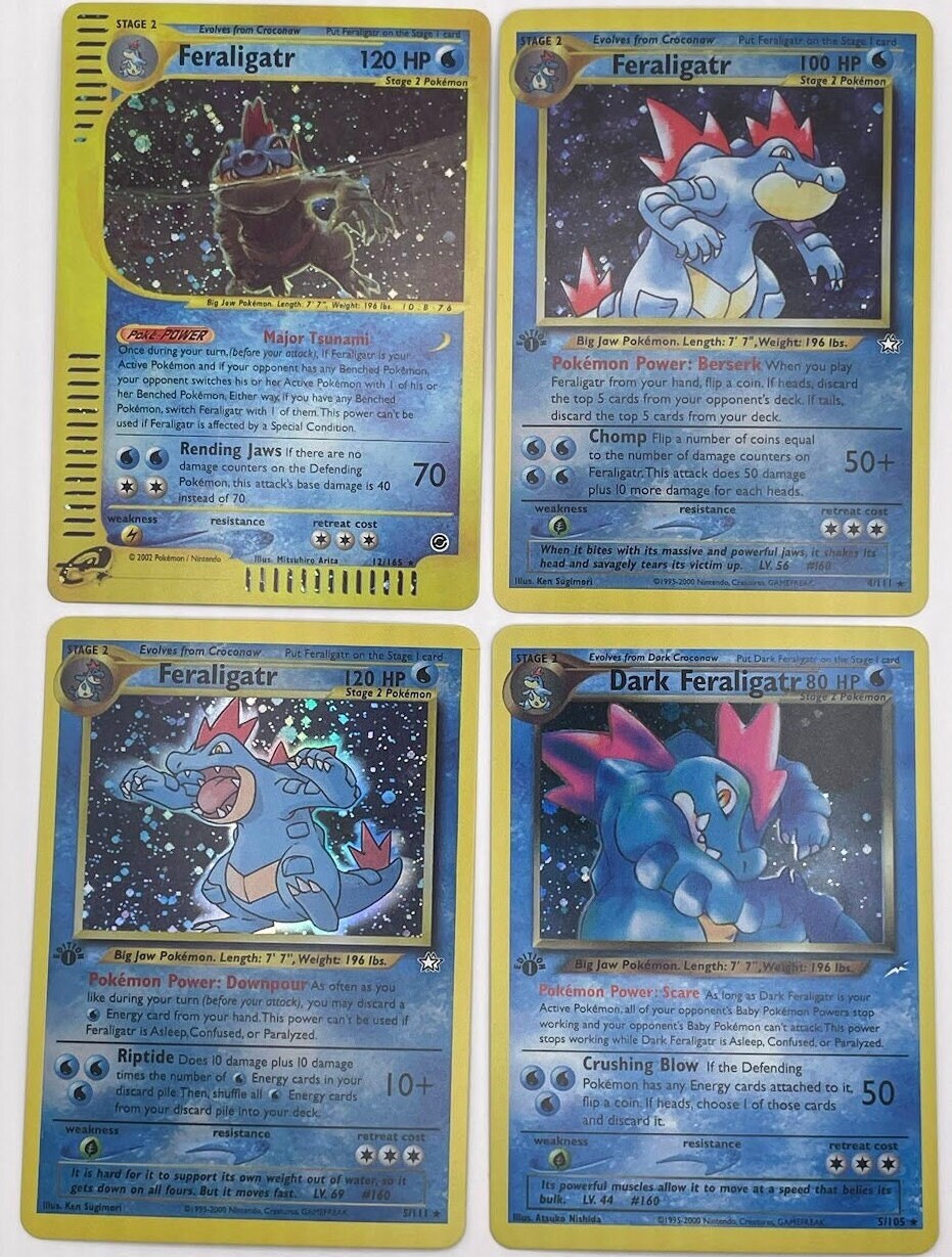Feraligatr Reprint Bundle Lot of 4 - Neo Genesis, Expedition and Neo Destiny