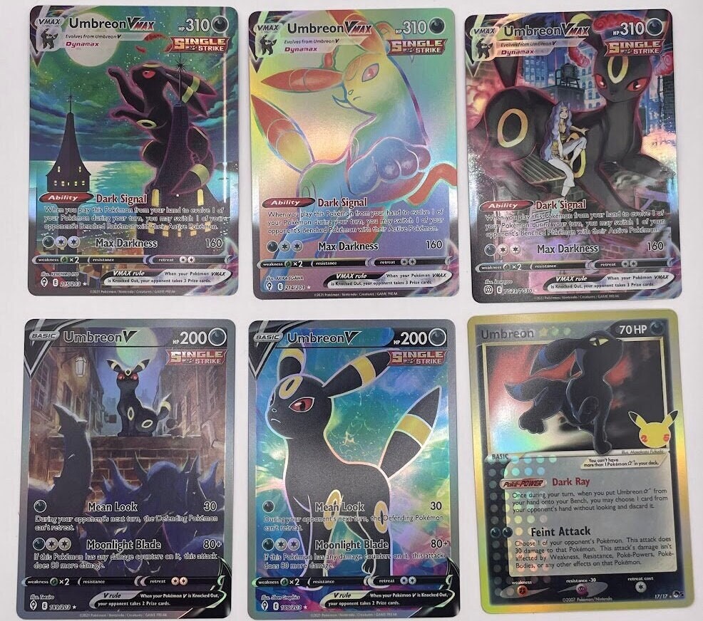 Umbreon Reprint Bundle Lot of 13 - Neo Genesis, Expedition, Skyridge, Neo Genesis, Neo Revelation, Evolving Skies, Celebrations & Stikes
