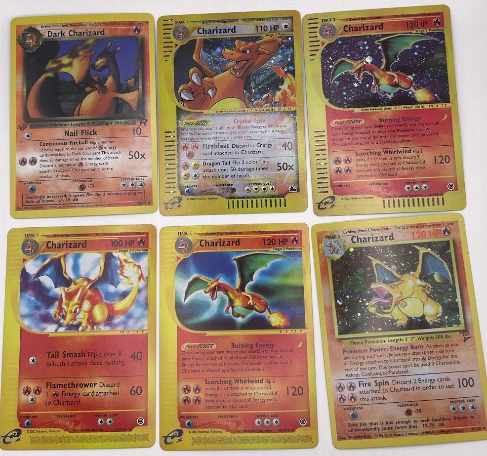 Charizard Reprint Bundle Lot of 22 - Gym Challenge, SWSH, Neo Destiny, Evolution, Brilliant Stars, Moon & Sun, Team Rocket and much!!!!!!!