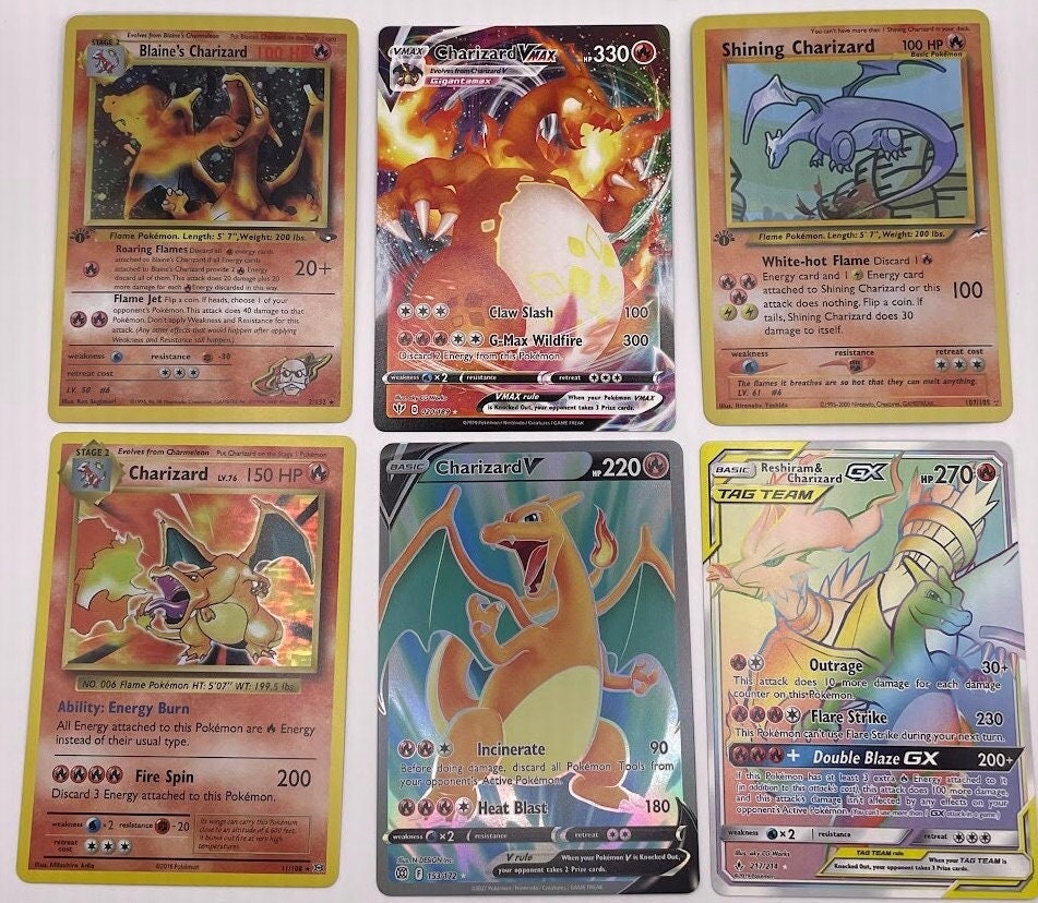 Charizard Reprint Bundle Lot of 22 - Gym Challenge, SWSH, Neo Destiny, Evolution, Brilliant Stars, Moon & Sun, Team Rocket and much!!!!!!!