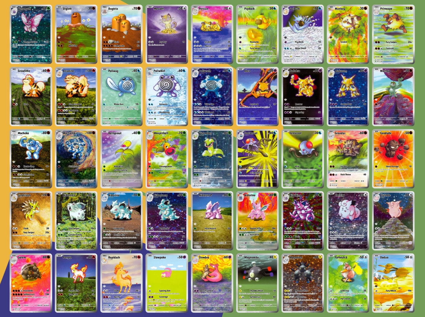 151 PokeArtica Gen 1 - AI Full Art of the Original 151 Pokemon Collection! Mixed of Holo and Non Holo