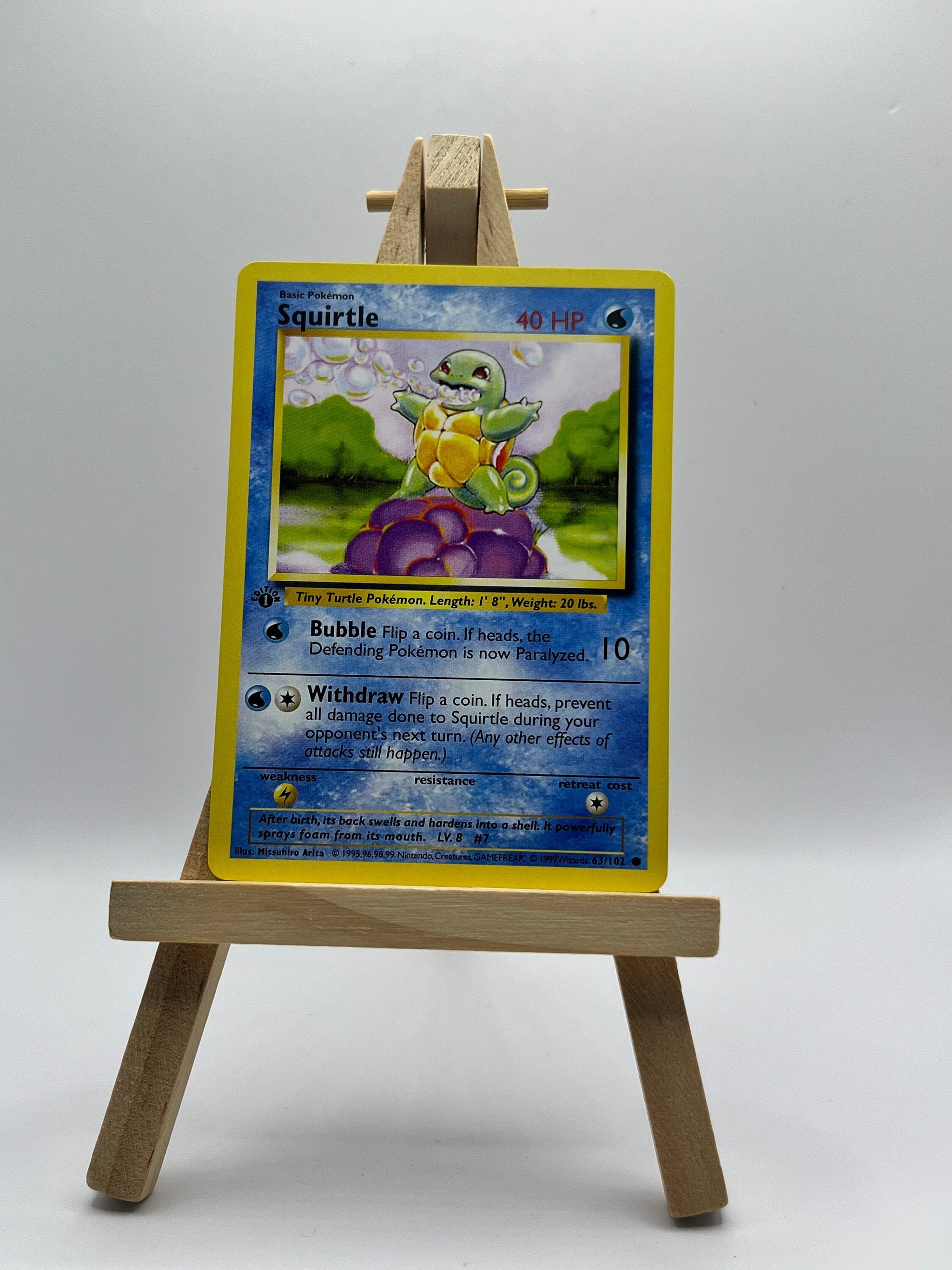 squirtle pokemon card value 63/102 Pokemon Base Set (1st Edition) Squirtle #63/102 PSA 8 Trading Card main image 1