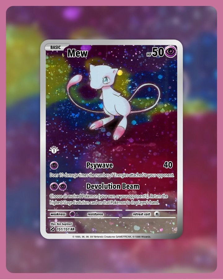 151 PokeArtica AI Artwork Custom Card - Mew HOLO 151/151 151 PokeArtica AI Artwork Custom Card - Mew HOLO 151/151