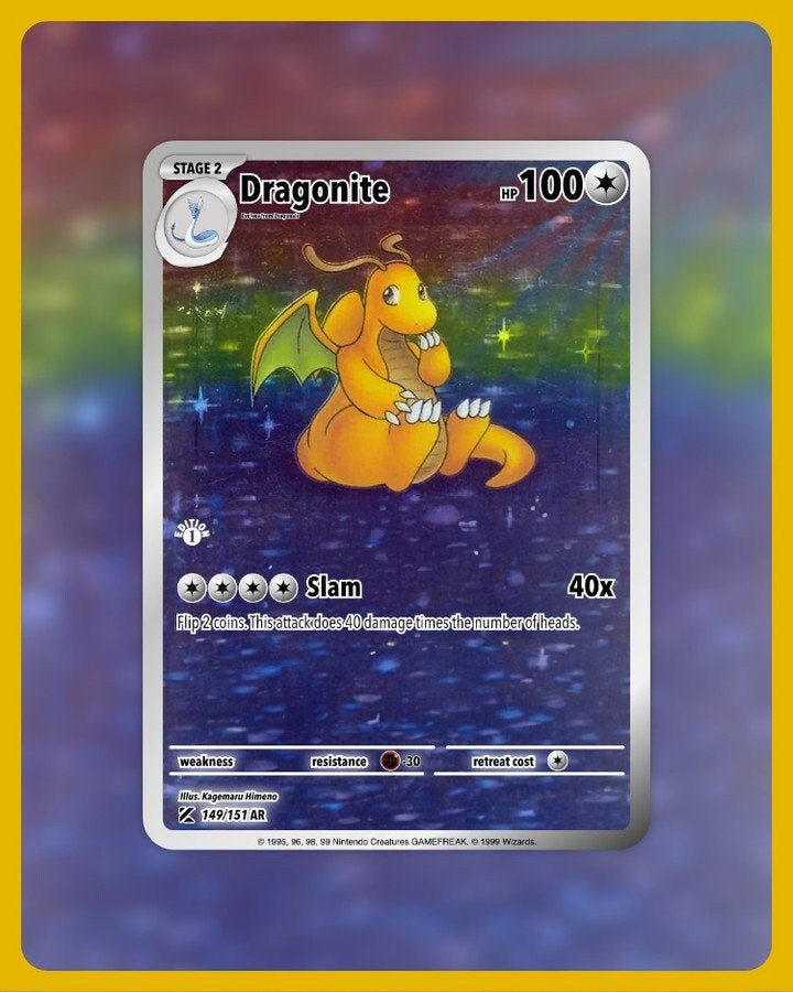 151 PokeArtica AI Artwork Custom Card - Dragonite HOLO 149/151 151 PokeArtica AI Artwork Custom Card - Dragonite HOLO 149/151