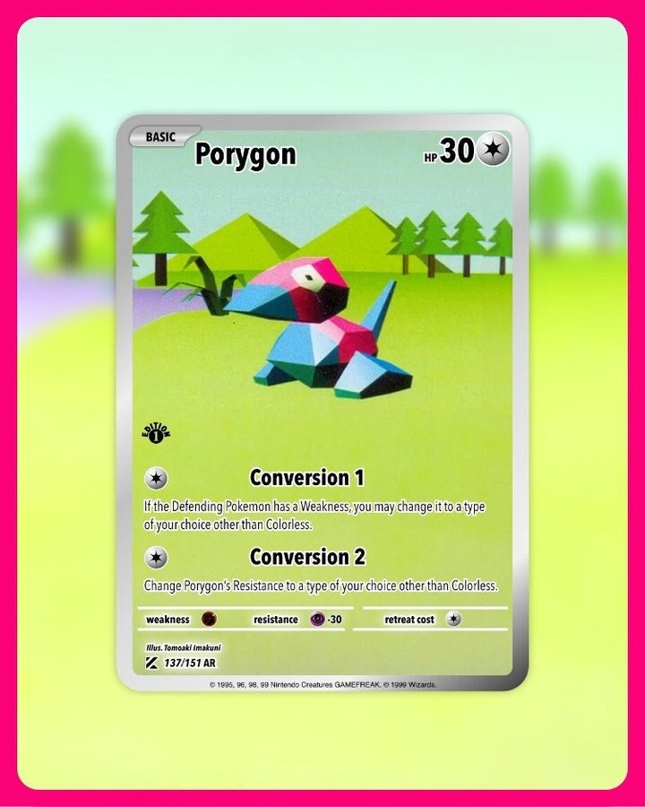 151 PokeArtica AI Artwork Custom Card - Porygon HOLO 137/151