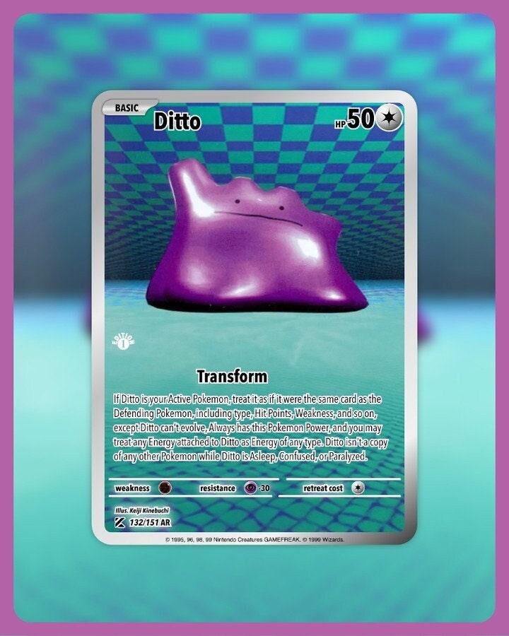 151 PokeArtica AI Artwork Custom Card - Ditto HOLO 132/151