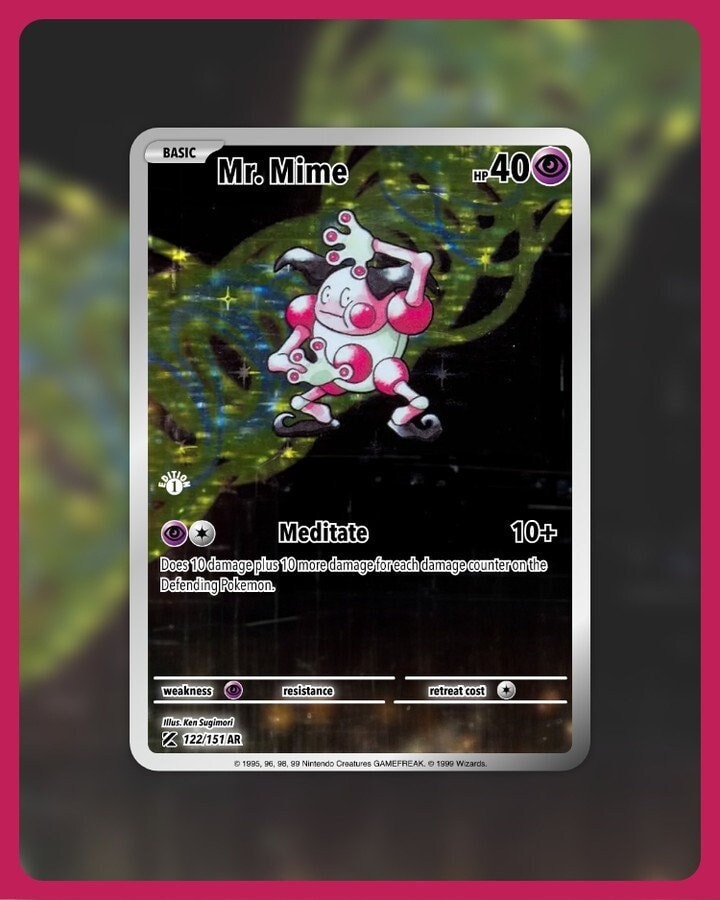 151 PokeArtica AI Artwork Custom Card - Mr. Mime HOLO 122/151