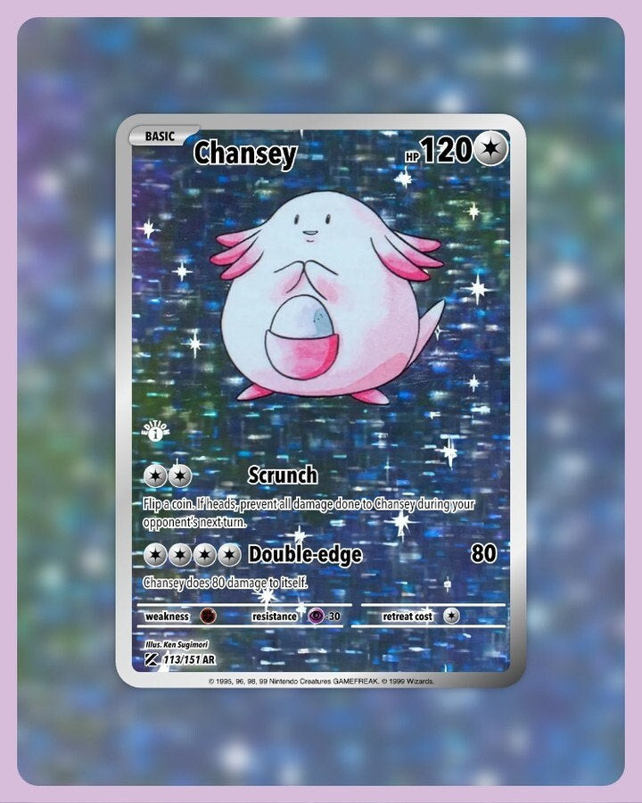 151 PokeArtica AI Artwork Custom Card - Chansey HOLO 113/151