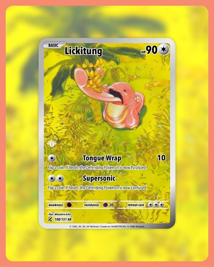 151 PokeArtica AI Artwork Custom Card - Lickitung NON-HOLO 108/151
