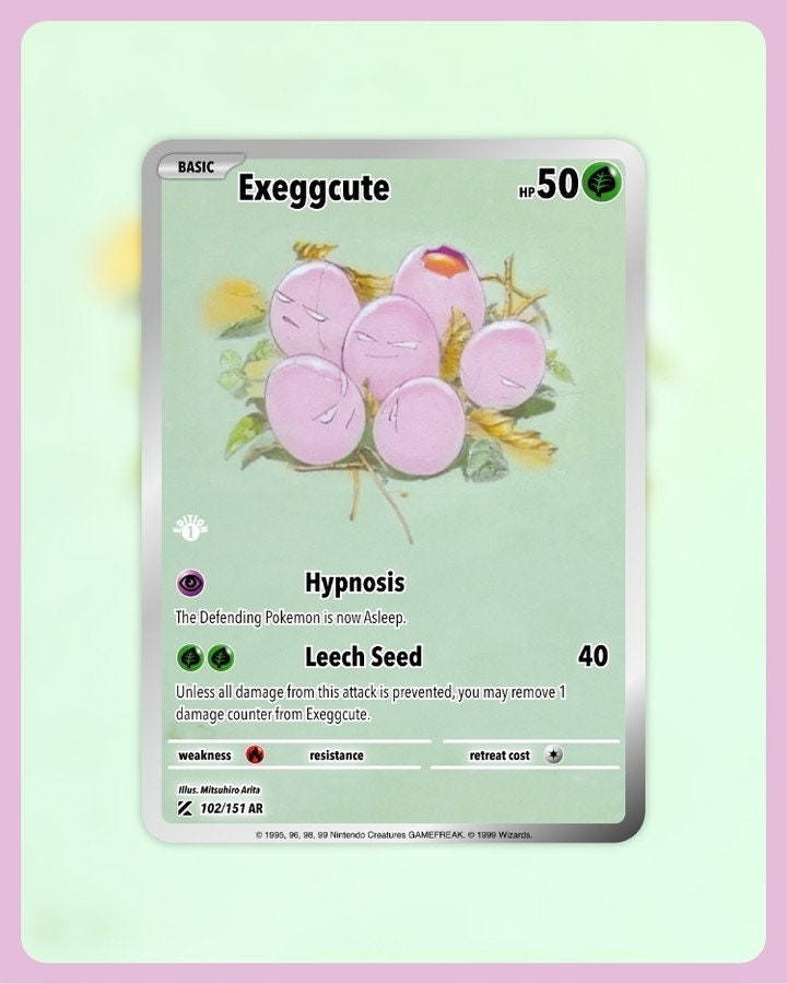 151 PokeArtica AI Artwork Custom Card - Exeggcute NON-HOLO 102/151