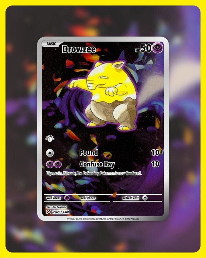 151 PokeArtica AI Artwork Custom Card - Drowzee HOLO 096/151