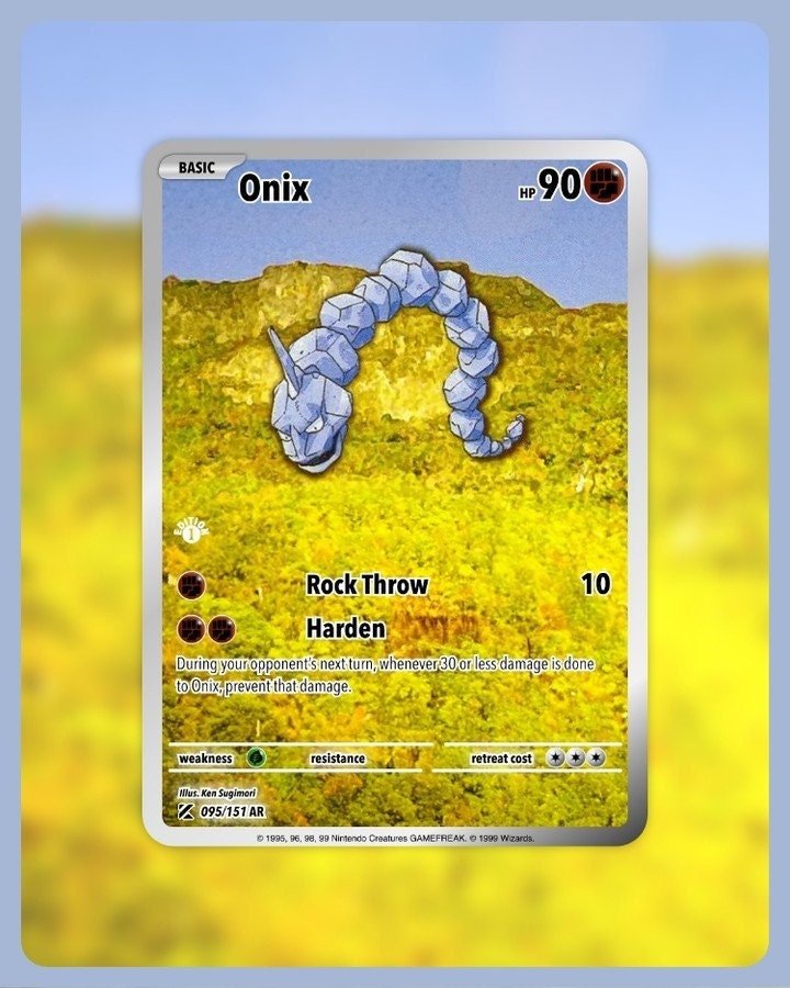 151 PokeArtica AI Artwork Custom Card - Onix NON-HOLO 095/151
