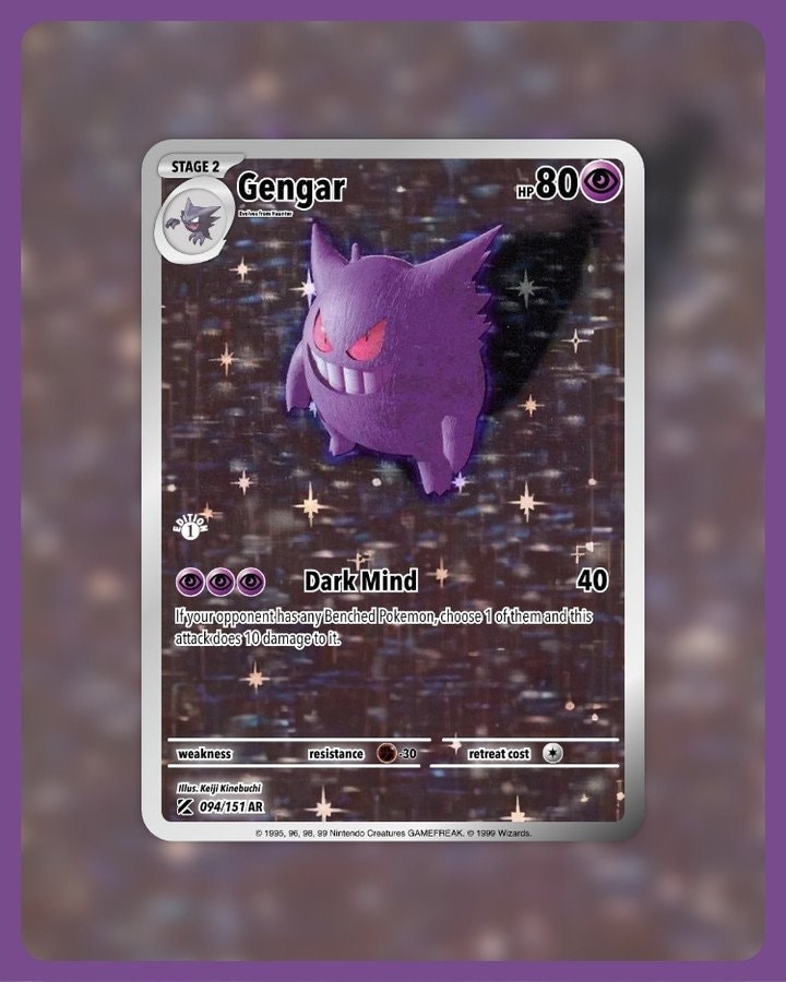 151 PokeArtica AI Artwork Custom Card - Gengar HOLO 094/151