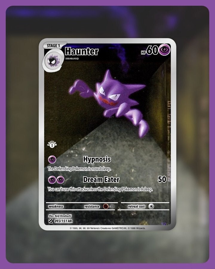 haunter holographic card 151 PokeArtica AI Artwork Custom Card