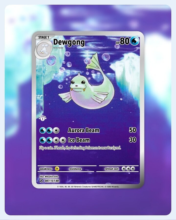 151 PokeArtica AI Artwork Custom Card - Dewgong HOLO 087/151