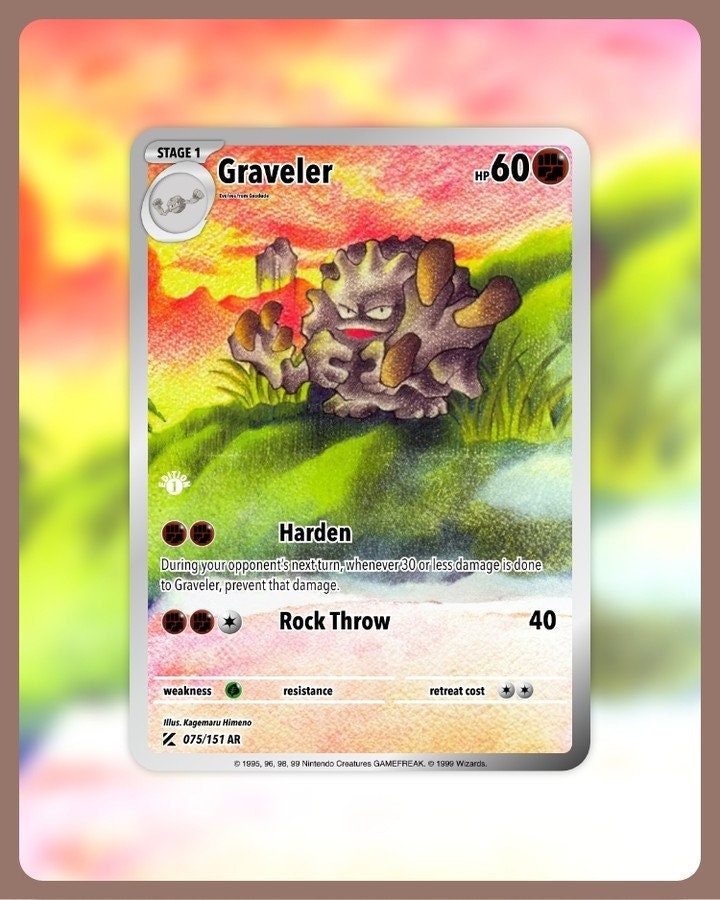 151 PokeArtica AI Artwork Custom Card - Graveler HOLO 075/151