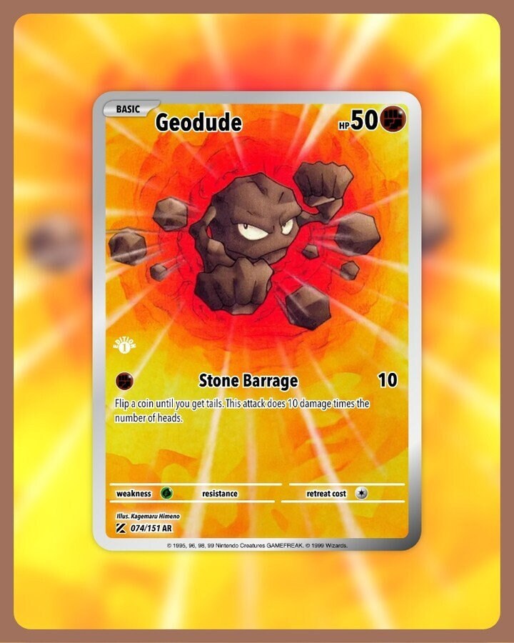 151 PokeArtica AI Artwork Custom Card - Geodude NON-HOLO 074/151