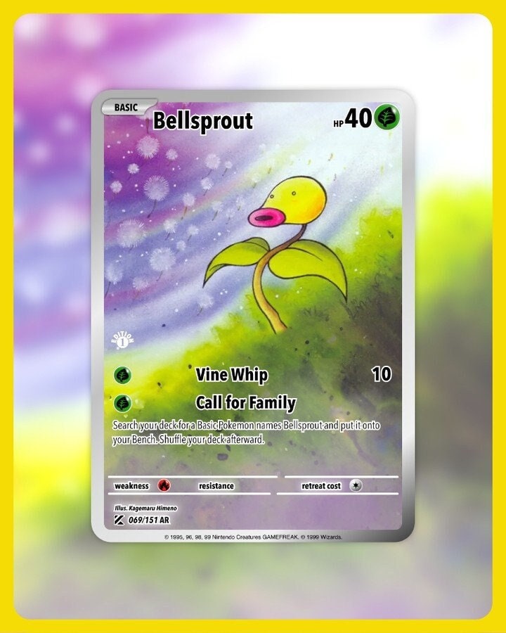 151 PokeArtica AI Artwork Custom Card - Bellsprout NON-HOLO 069/151 151 PokeArtica AI Artwork Custom Card - Bellsprout NON-HOLO 069/151