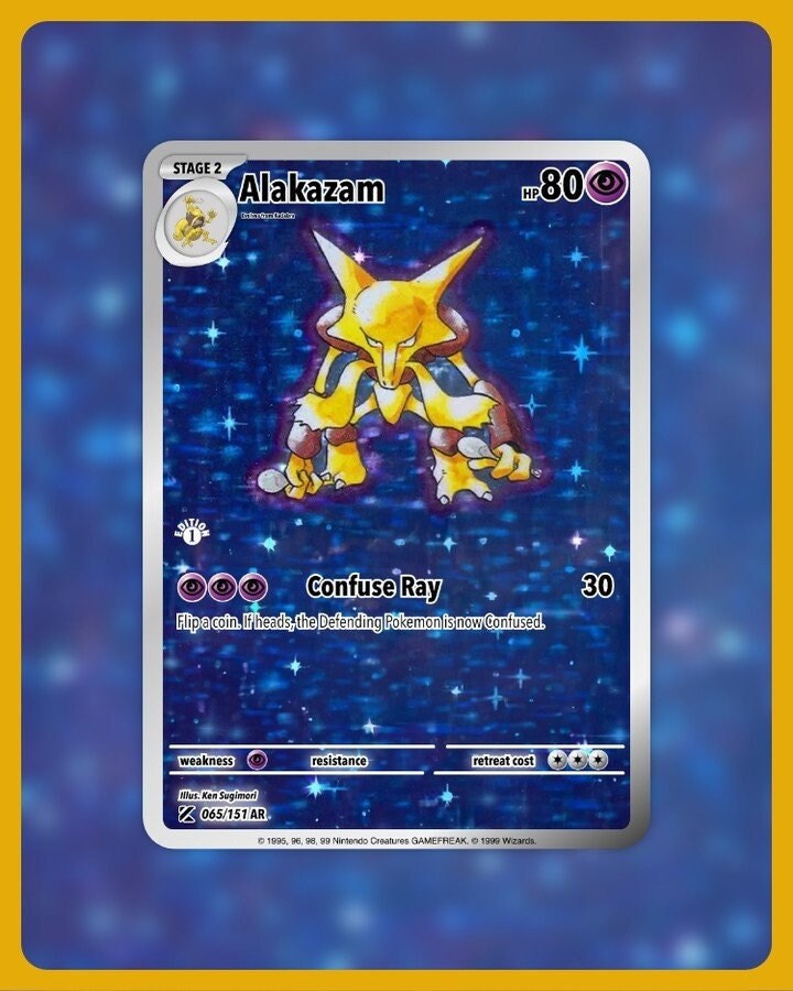 151 PokeArtica AI Artwork Custom Card - Alakazam HOLO 065/151 151 PokeArtica AI Artwork Custom Card - Alakazam HOLO 065/151