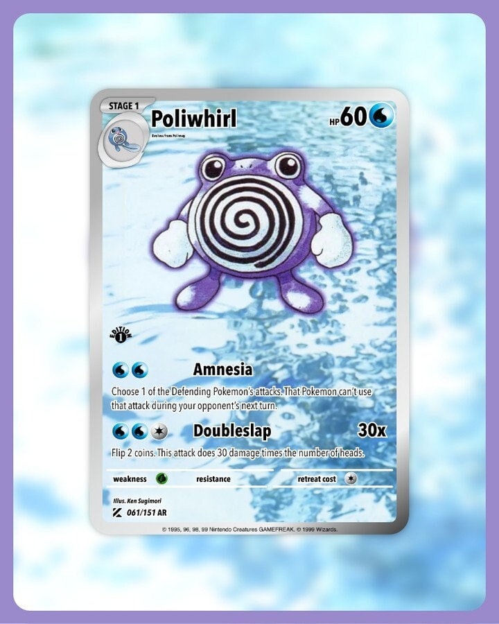 151 PokeArtica AI Artwork Custom Card - Poliwhirl HOLO 061/151 151 PokeArtica AI Artwork Custom Card - Poliwhirl HOLO 061/151