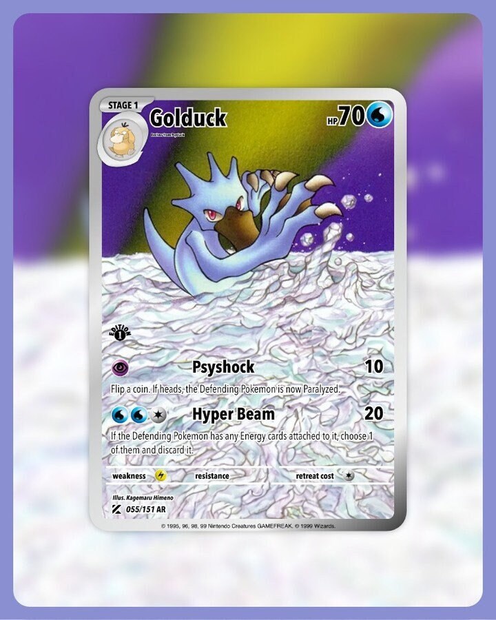 151 PokeArtica AI Artwork Custom Card - Golduck HOLO 055/151