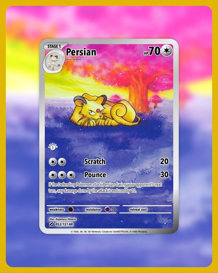 151 PokeArtica AI Artwork Custom Card - Persian HOLO 053/151