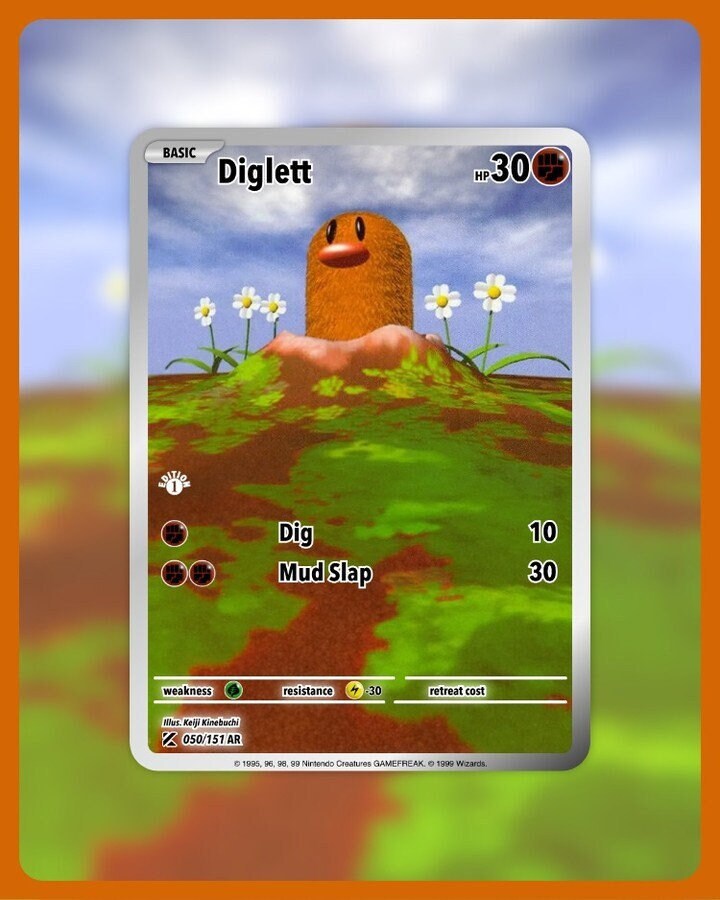 151 PokeArtica AI Artwork Custom Card - Diglett NON-HOLO 050/151
