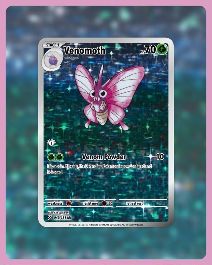 151 PokeArtica AI Artwork Custom Card - Venomoth HOLO 049/151