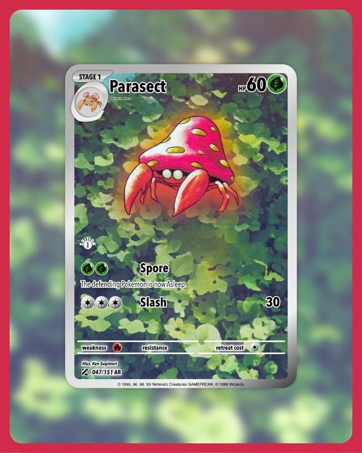 151 PokeArtica AI Artwork Custom Card - Parasect HOLO 047/151