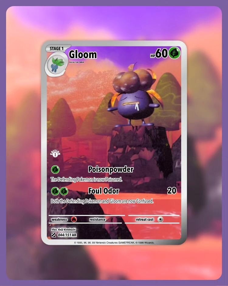 151 PokeArtica AI Artwork Custom Card - Gloom HOLO 044/151