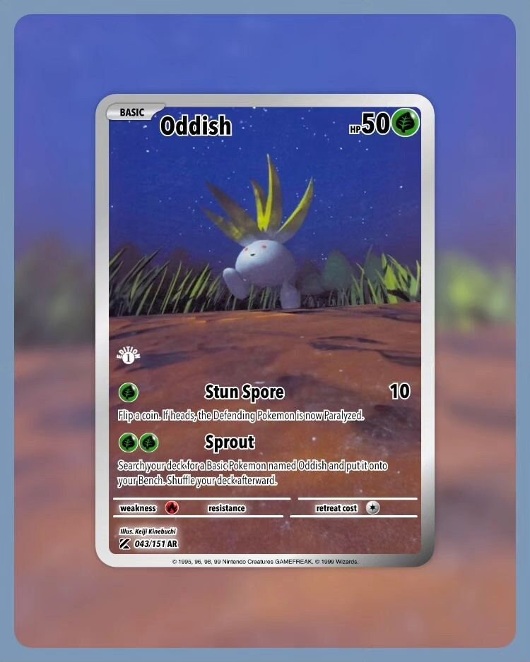 151 PokeArtica AI Artwork Custom Card - Oddish NON-HOLO 043/151