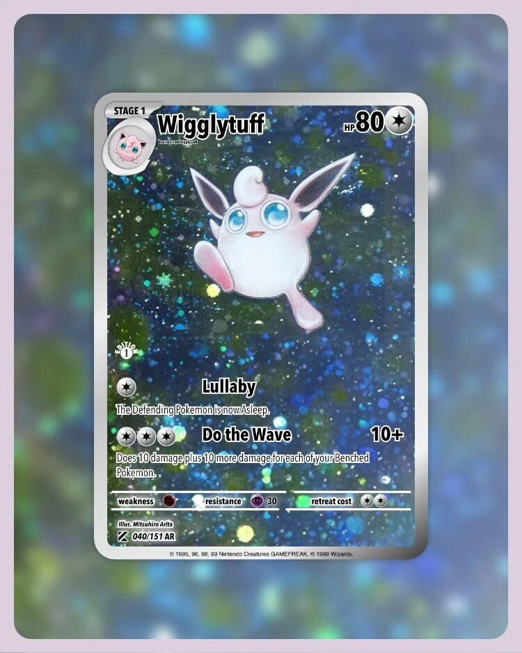 151 PokeArtica AI Artwork Custom Card - Wigglytuff HOLO 040/151