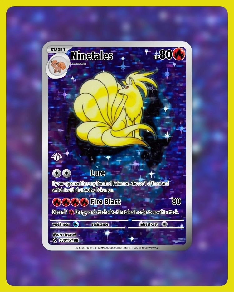gold ninetales pokemon card Pokemon Graded: Ninetales 199/197 Obsidian Flames (2023) IR Holo CGC 9