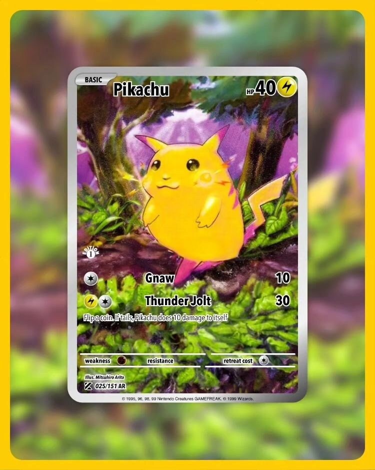 151 PokeArtica AI Artwork Custom Card - Pikachu HOLO 025/151 151 PokeArtica AI Artwork Custom Card - Pikachu HOLO 025/151