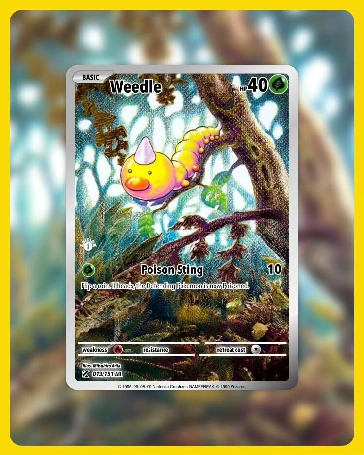 151 PokeArtica AI Artwork Custom Card - Weedle HOLO 013/151 151 PokeArtica AI Artwork Custom Card - Weedle HOLO 013/151