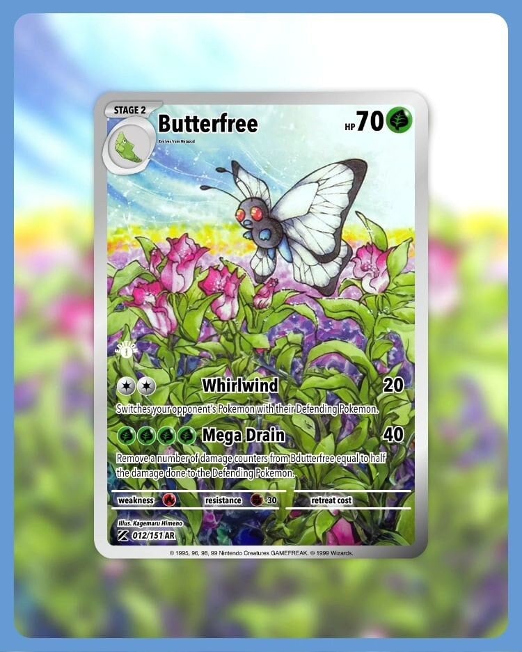 151 PokeArtica AI Artwork Custom Card - Butterfree NON-HOLO 012/151