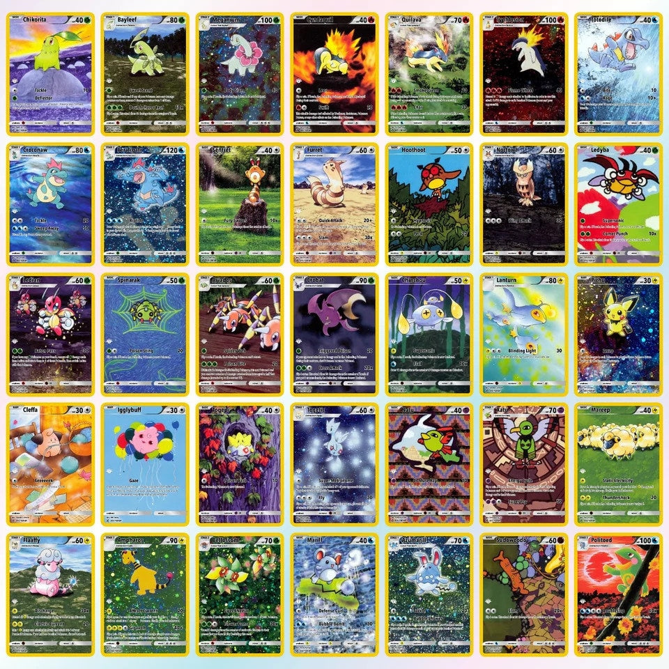 100 PokeArtica Gen 2 - AI Full Art Collection! Mixed of Holo and Non Holo (PRE-ORDER Now)