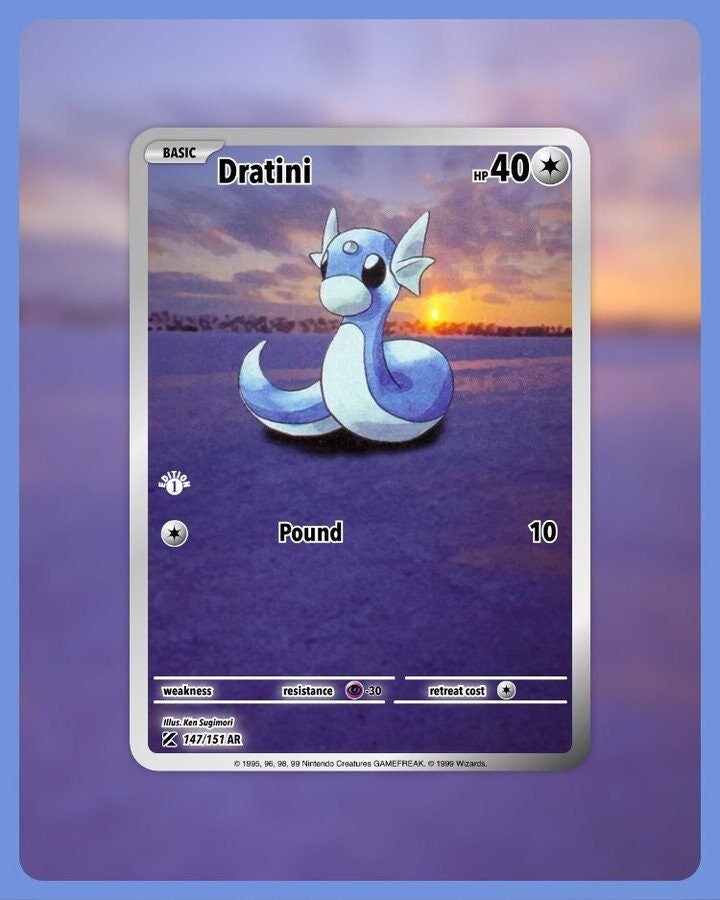 151 PokeArtica AI Artwork Custom Card - Dratini HOLO 147/151